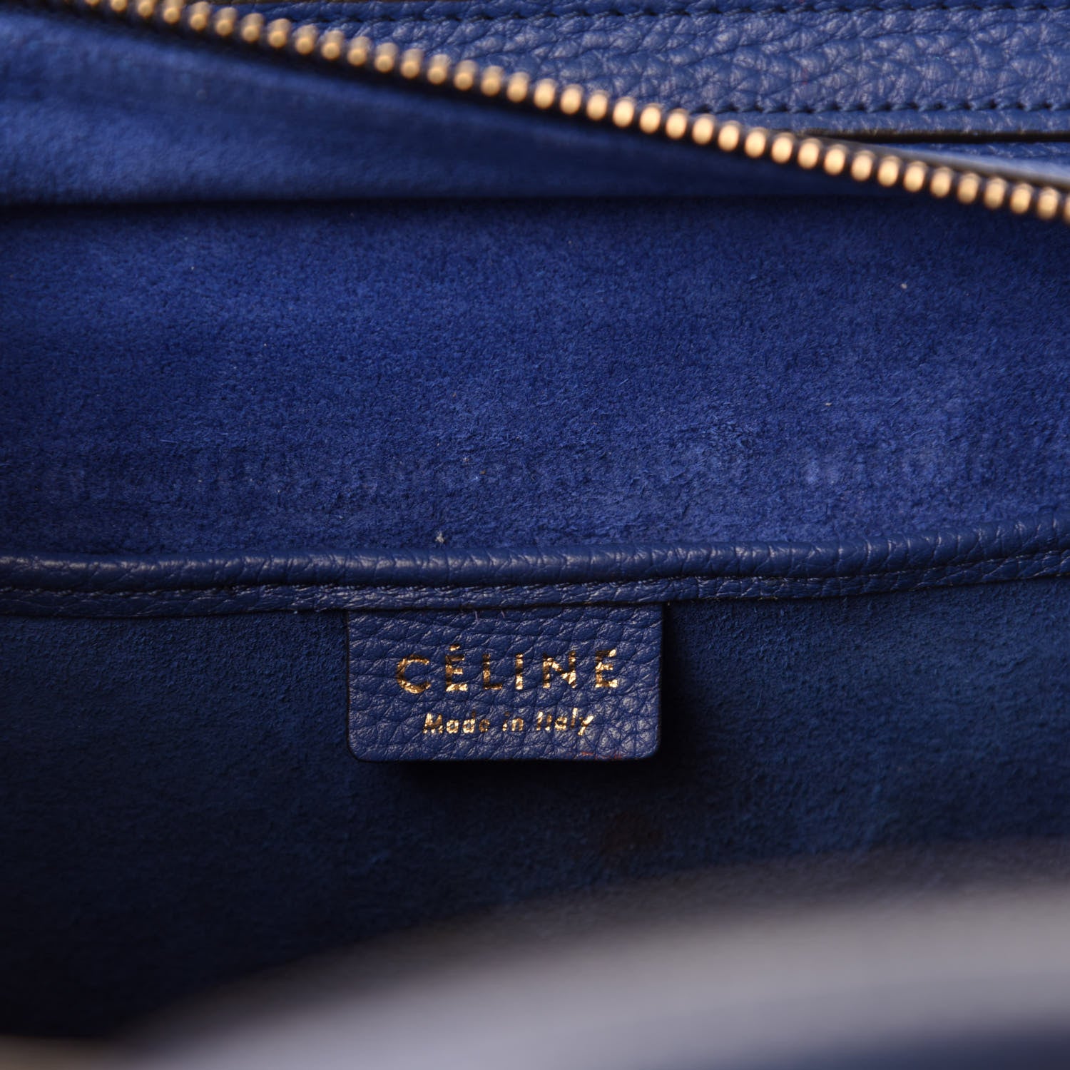 Celine Drummed Calfskin Nano Luggage Indigo 8 of 9