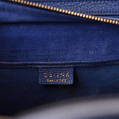Celine Drummed Calfskin Nano Luggage Indigo 8 of 9