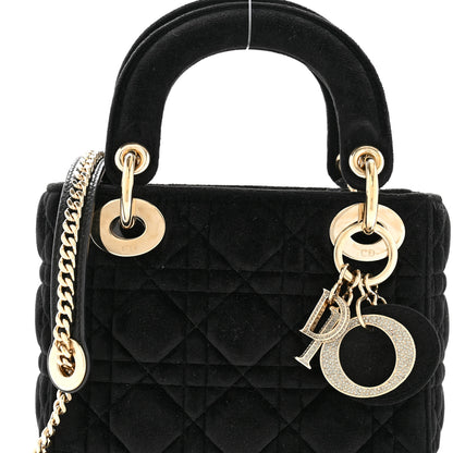 Christian Dior Velvet Mini Lady Dior Black 8 of 12