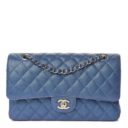 Chanel Iridescent Caviar Quilted Medium Double Flap Dark Blue 1 of 11