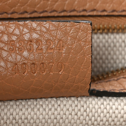 Gucci Pebbled Calfskin Medium Soho Flap Crossbody Camelia 7 of 9