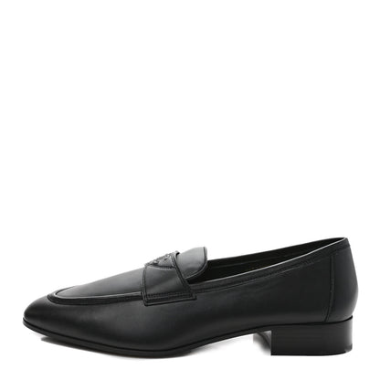 Chanel Calfskin Mens Stitched CC Loafers 45 45 Black 1 of 9