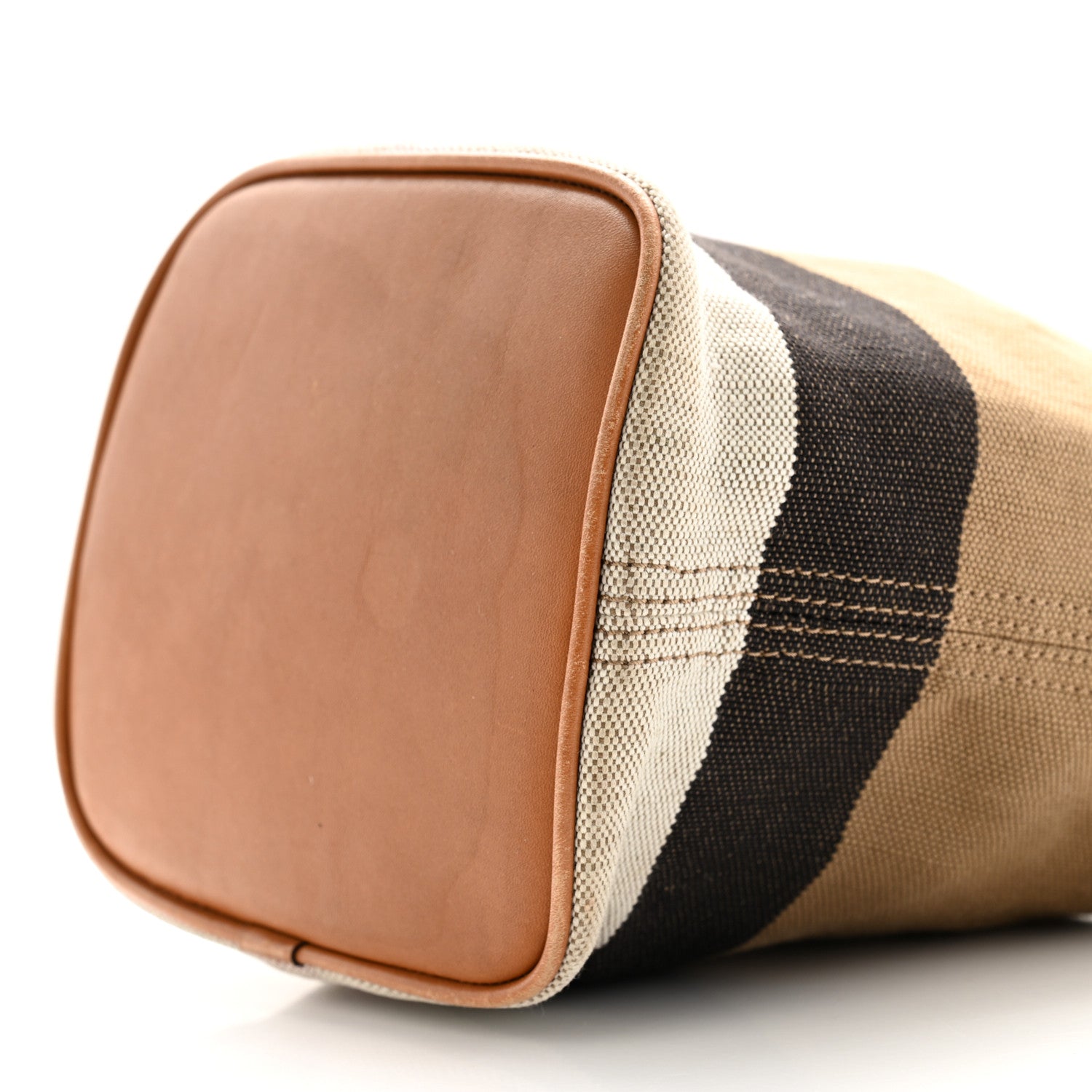 Burberry Canvas Mega Check Mini Ashby Hobo Saddle Brown 10 of 12