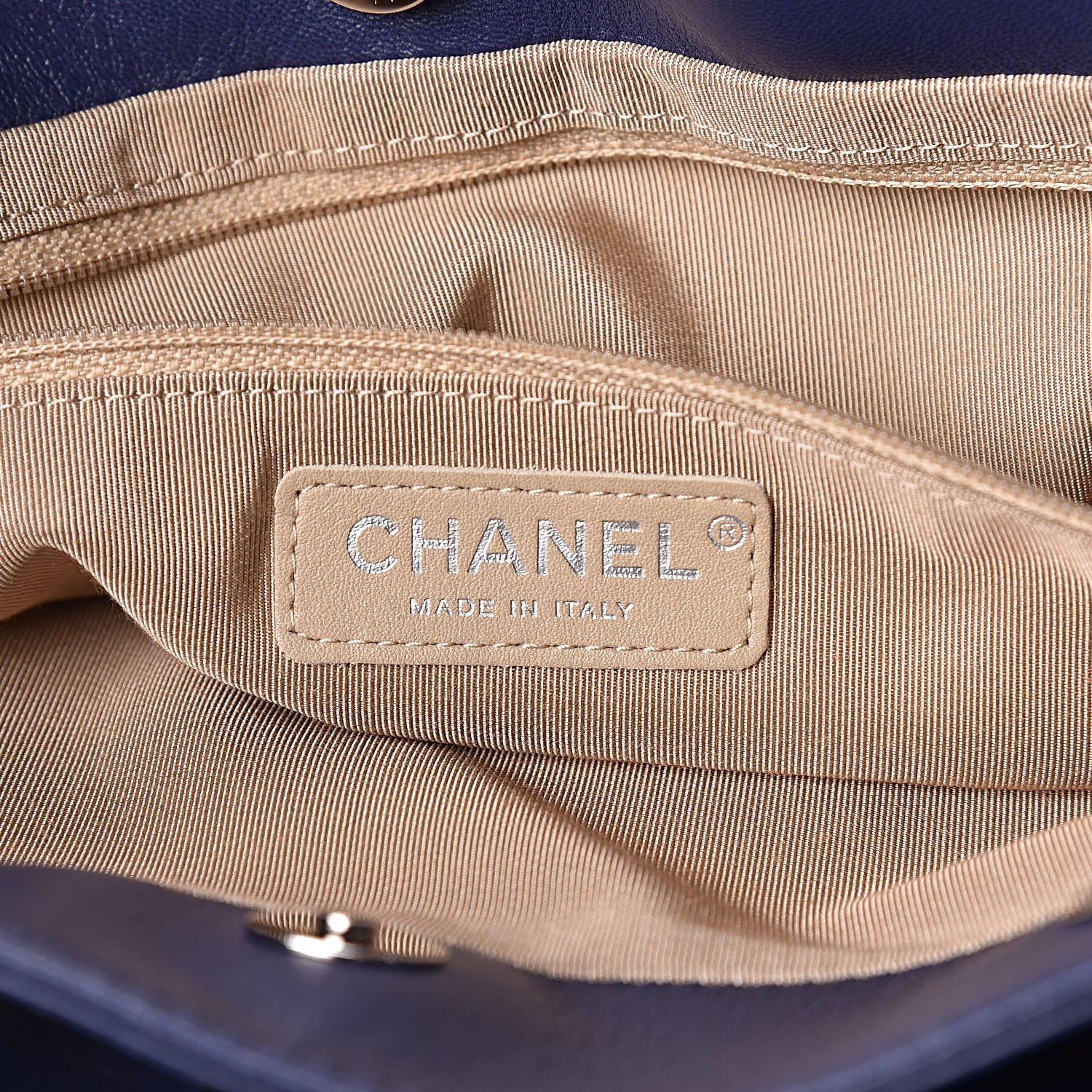 Chanel Calfskin Large Trianon Tote Navy Blue 6 of 10