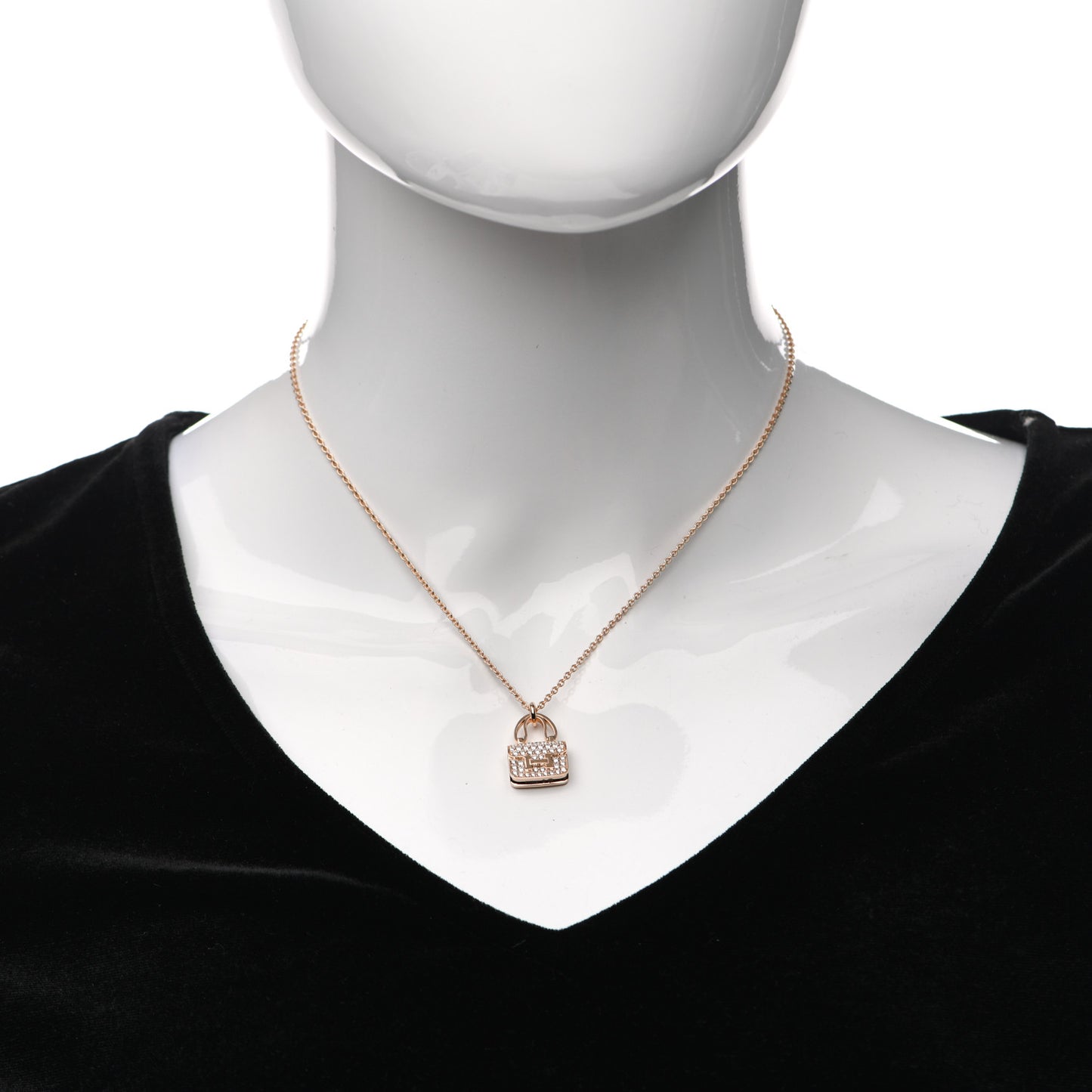 18K Rose Gold Diamond Constance Amulettes Pendant Necklace