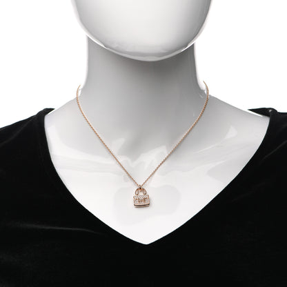 Hermes 18K Rose Gold Diamond Constance Amulettes Pendant Necklace 2 of 7