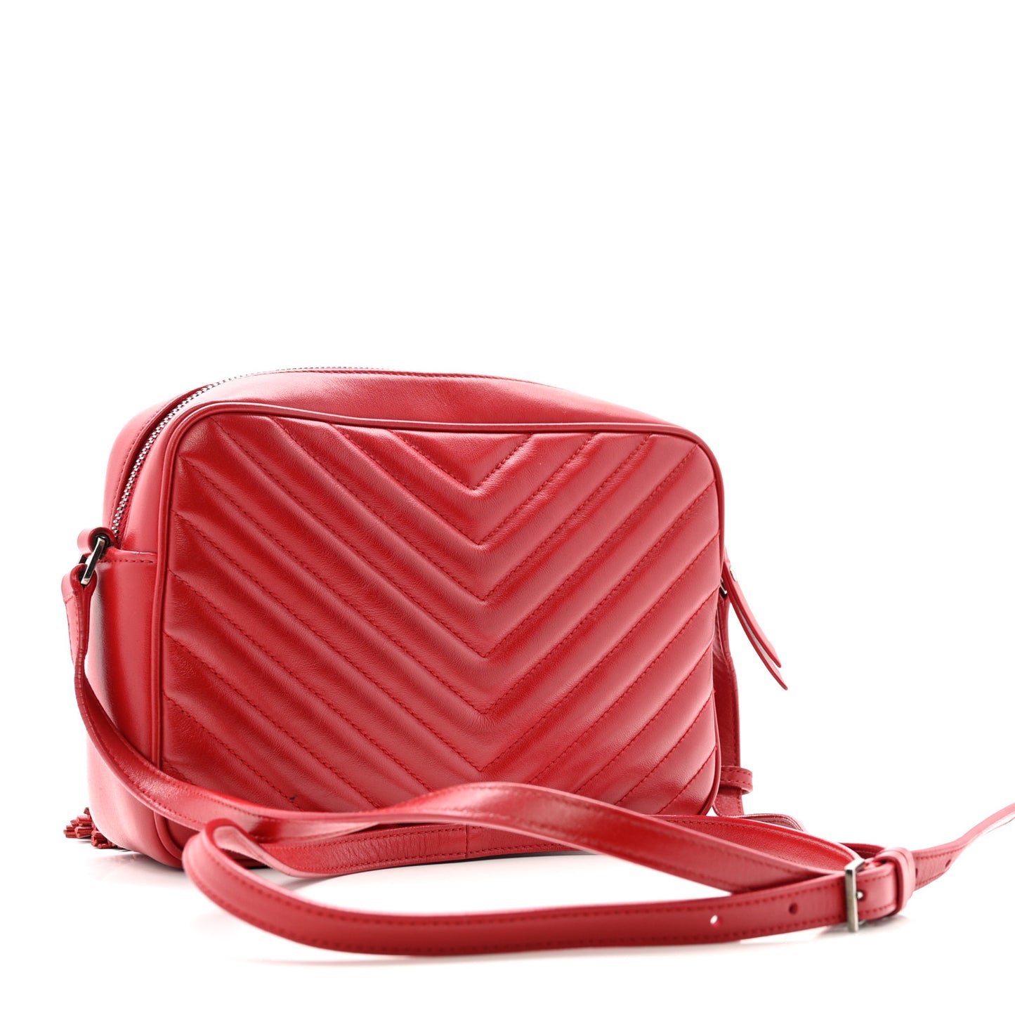 Calfskin Matelasse Monogram Lou Camera Bag Red