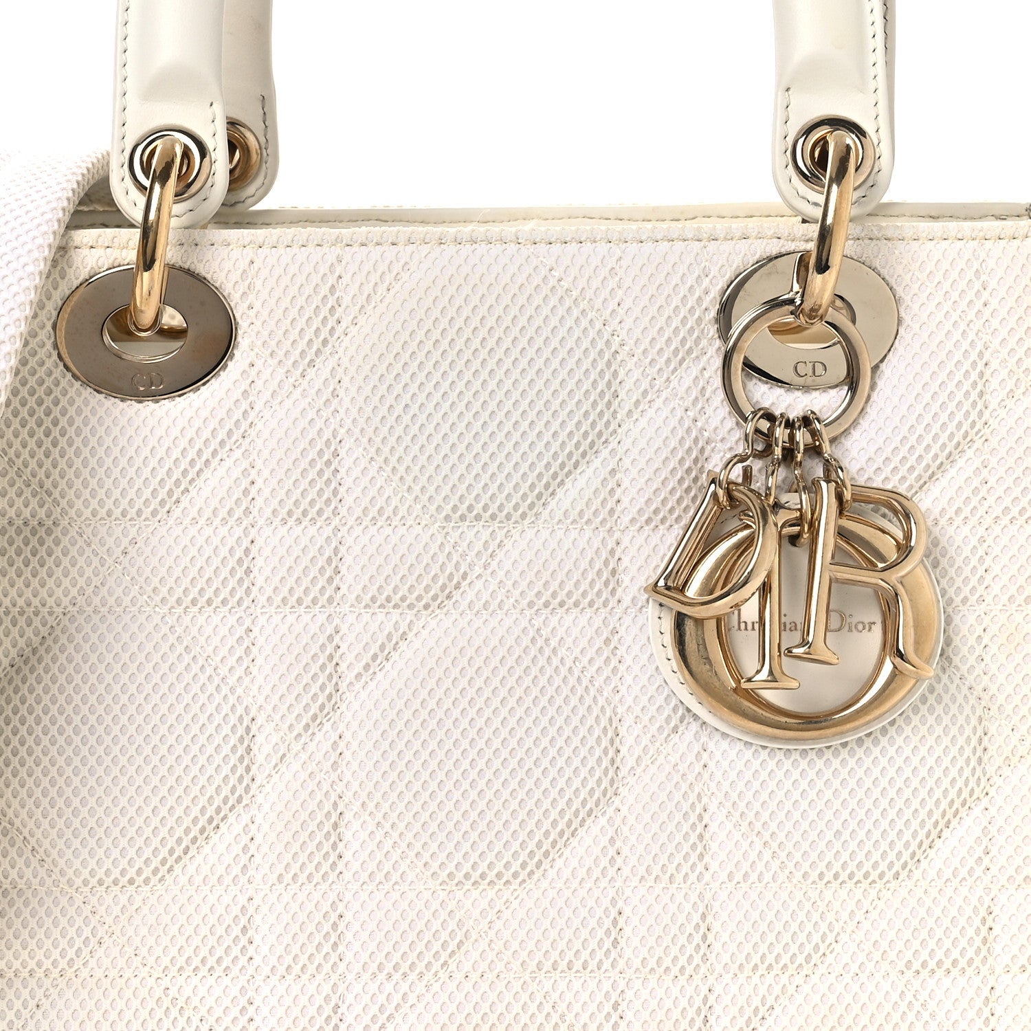 Christian Dior Macrocannage Technical Fabric Medium Lady Dior White 4 of 15