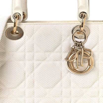 Christian Dior Macrocannage Technical Fabric Medium Lady Dior White 4 of 15