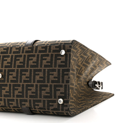 Fendi Recycled Fabric Jacquard Vitello Astro FF 1974 Shopping Tote Tobacco Moro Ebano 10 of 10
