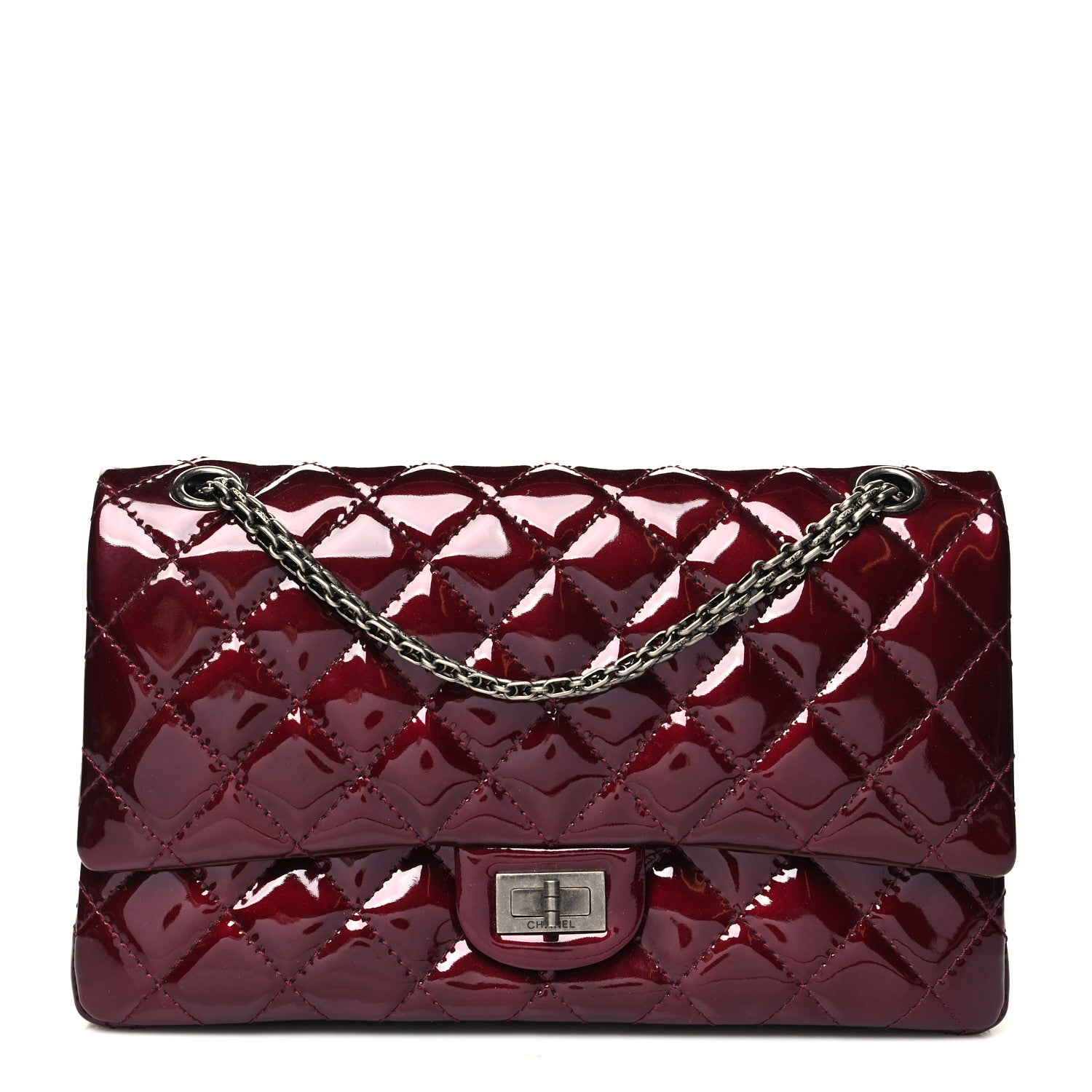 Chanel Patent Quilted 2.55 Reissue 226 Flap Burgundy 1 of 12