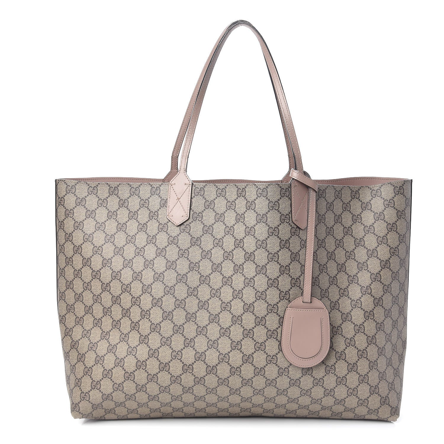 Gucci Calfskin GG Supreme Monogram Large Reversible Tote Dark Cipria 1 of 21