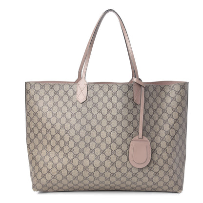 Gucci Calfskin GG Supreme Monogram Large Reversible Tote Dark Cipria 1 of 21