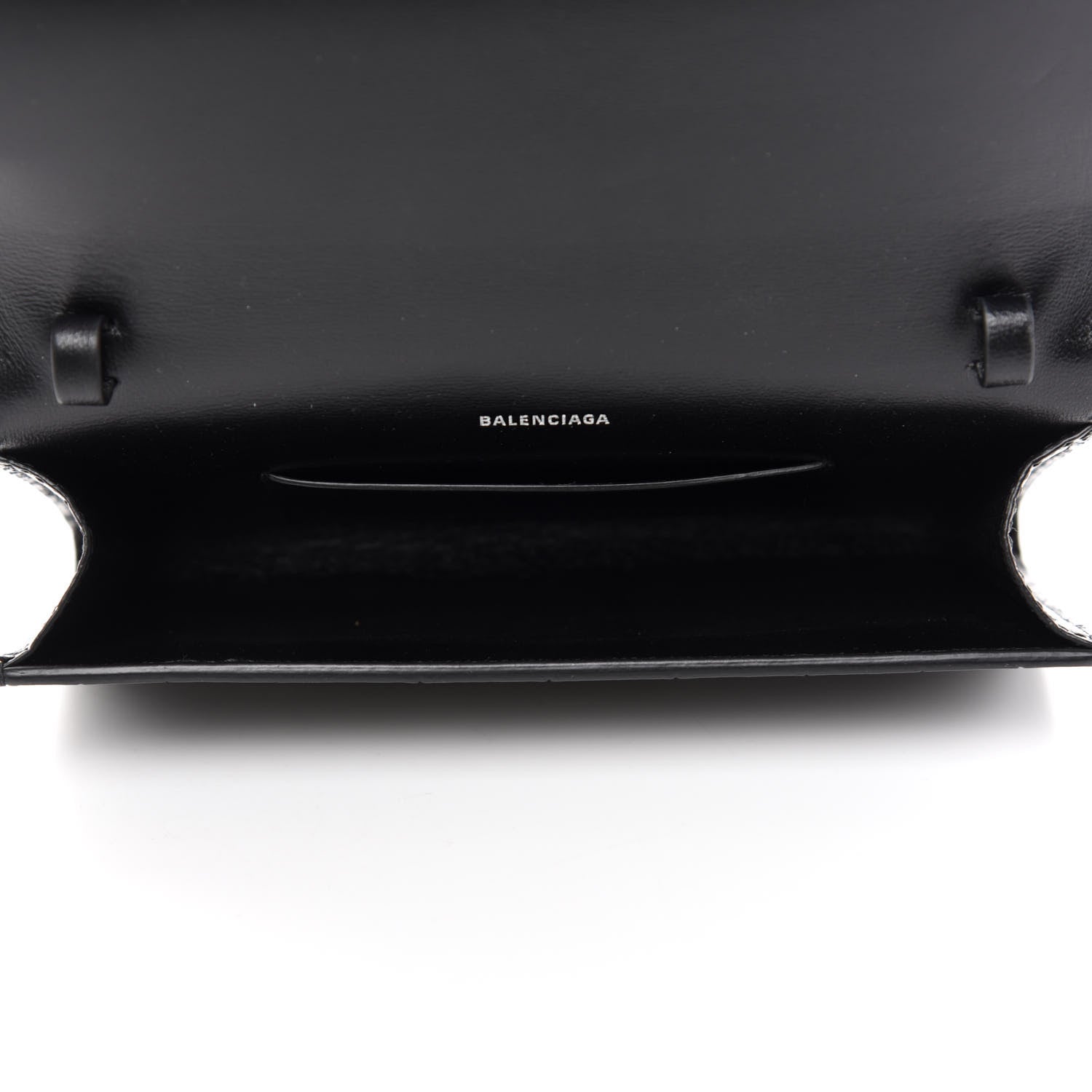 Balenciaga Calfskin Crocodile Embossed Touch Phone Holder With Strap Black 5 of 10