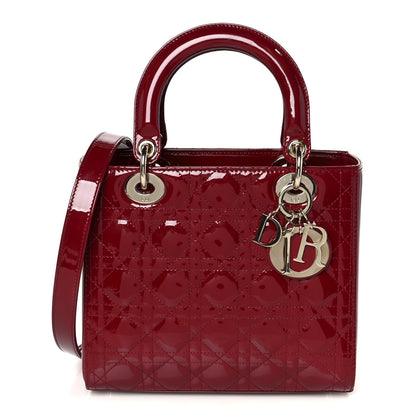 Christian Dior Patent Cannage Medium Lady Dior Red 1 of 10