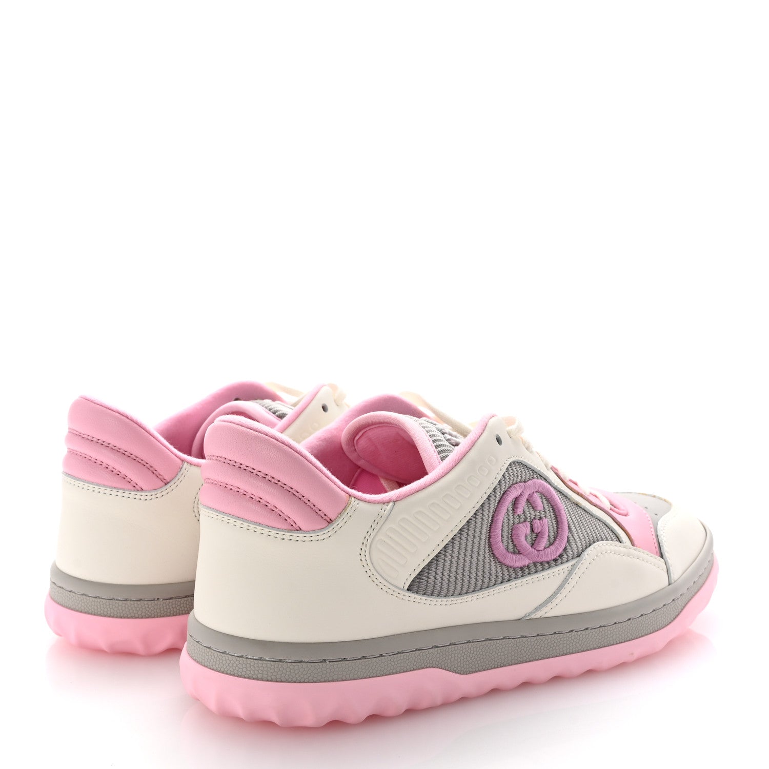 Gucci Dali Soft Calfskin Womens Mac80 Sneakers 38 Off White Grey Sky Light Rose 5 of 9