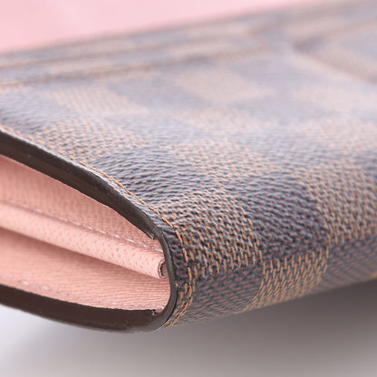 Louis Vuitton Damier Ebene Sarah Wallet NM Rose Ballerine 7 of 9