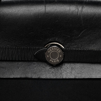 Hermes Toile Vache Calfskin Herbag 30 PM Black 6 of 22