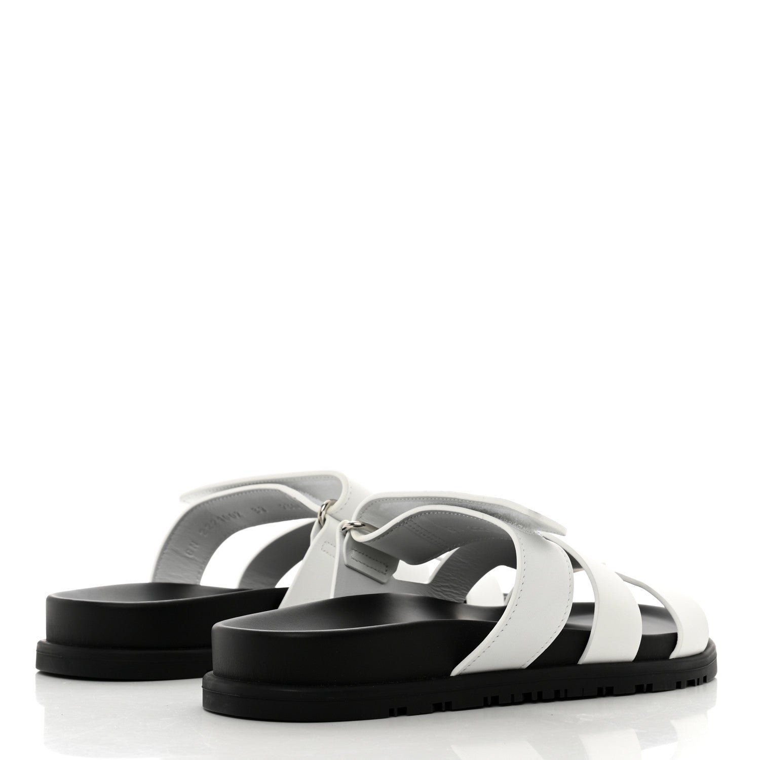 Hermes Calfskin Womens Chypre Sandals 37 White 4 of 9