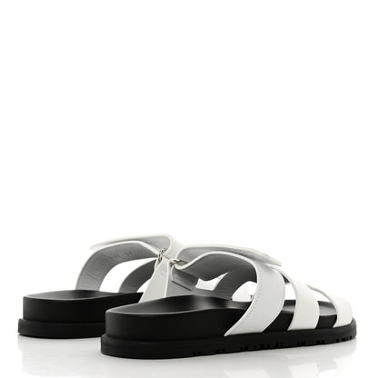 Hermes Calfskin Womens Chypre Sandals 37 White 4 of 9