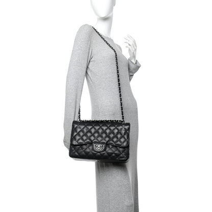 Chanel Caviar Quilted Jumbo Double Flap Black 3 of 23