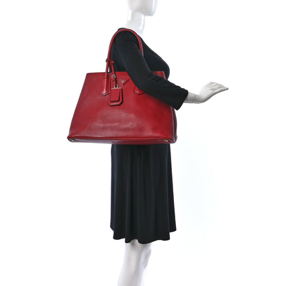 Prada City Calf Double Bag Fuoco Black 2 of 11