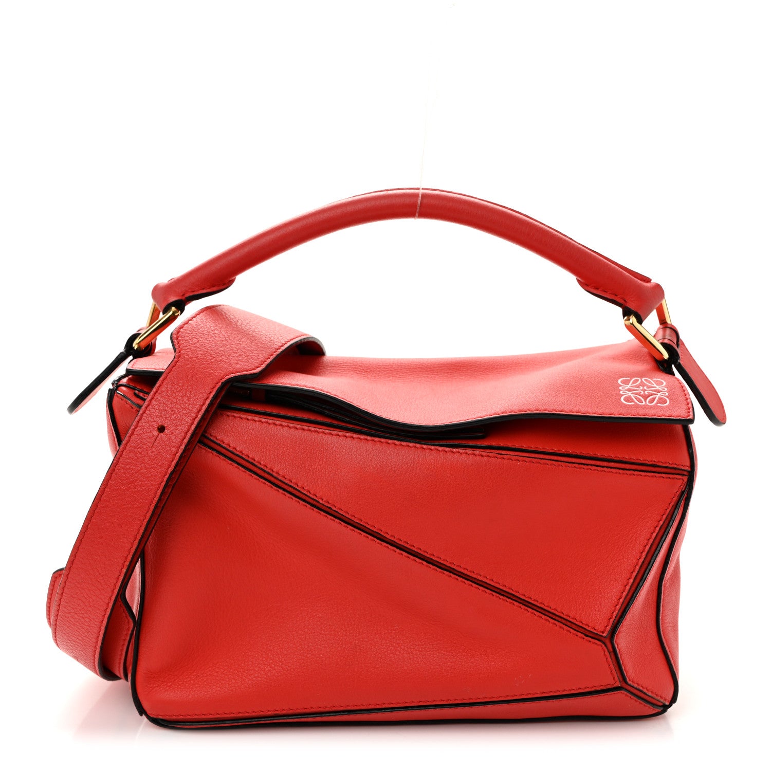 Loewe Calfskin Small Puzzle Bag Scarlet 1 of 12