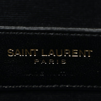 Saint Laurent Calfskin Matelasse Chevron Monogram A5 Wristlet Black 6 of 8