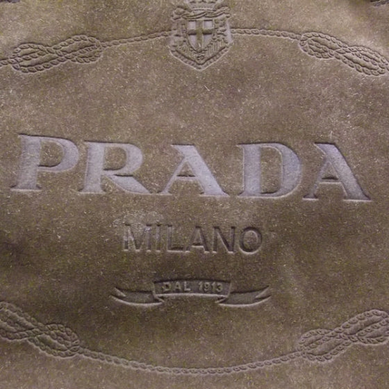 Prada Scamosciato Suede Logo Bowler Brown 11 of 11