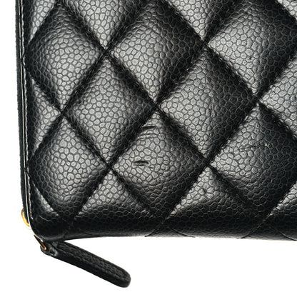 Chanel Caviar Quilted Large Gusset Zip Around Wallet Black 12 of 13