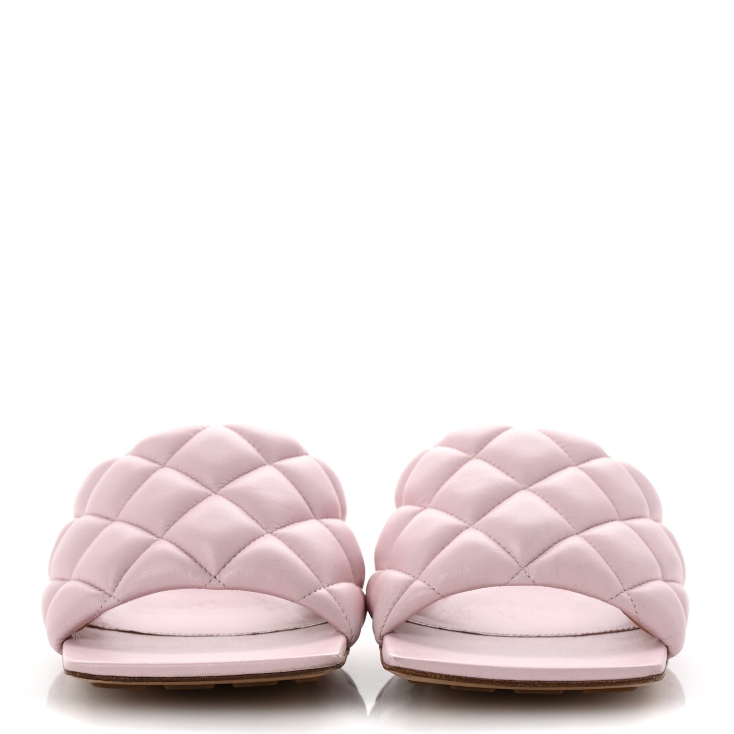 Nappa Padded Kitten Heel Mule Sandals 37.5 Cameo