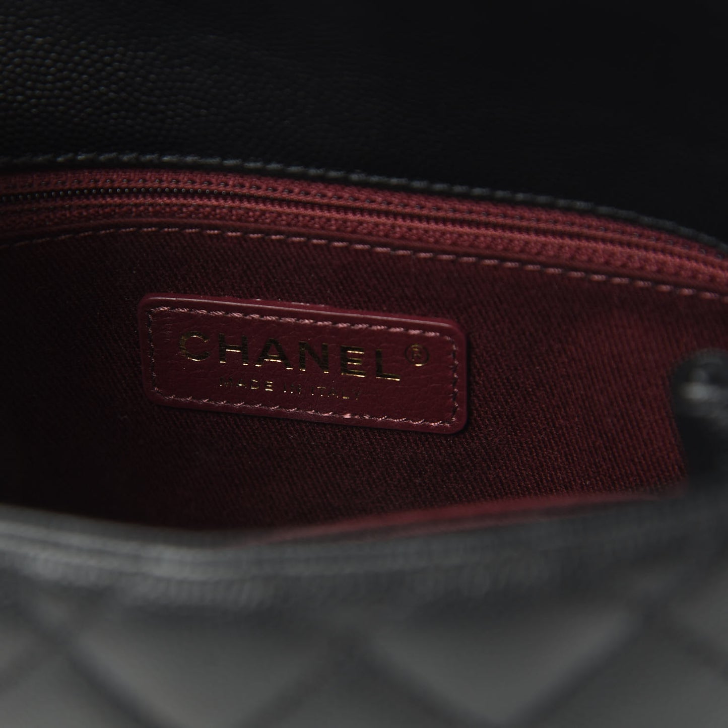 Caviar Quilted Mini Coco Handle Flap Black