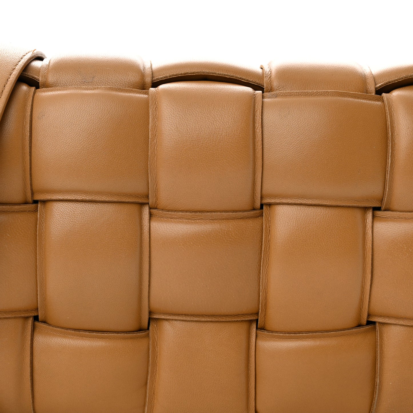 BOTTEGA VENETA Nappa Maxi Intreccio Padded Cassette Crossbody Bag Caramel