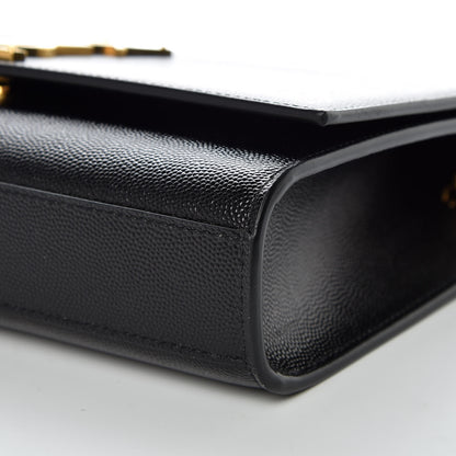 Saint Laurent Grain De Poudre Medium Classic Monogram Kate Satchel Black 6 of 9
