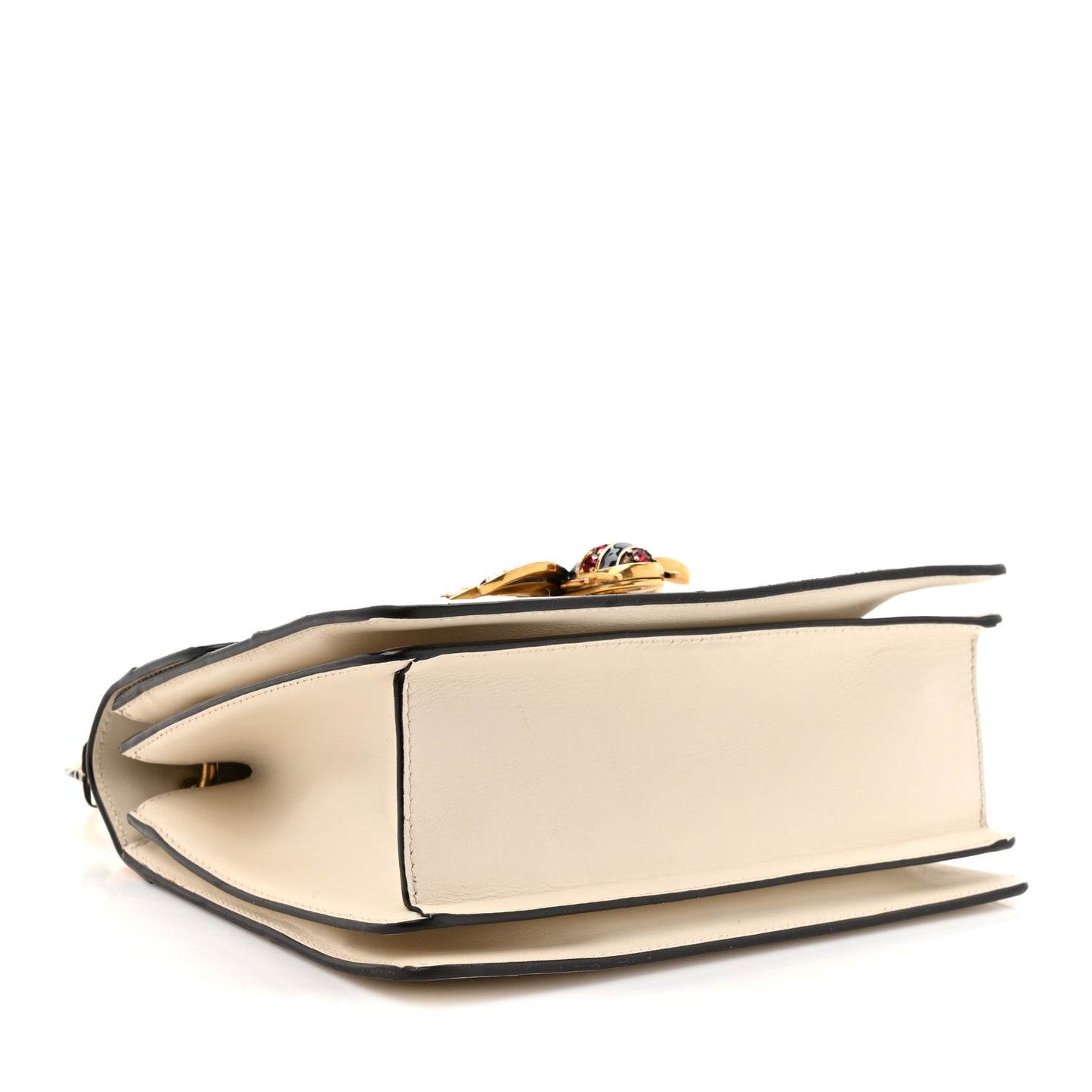 Calfskin Sylvie Web Small Queen Margaret Top Handle Bag White