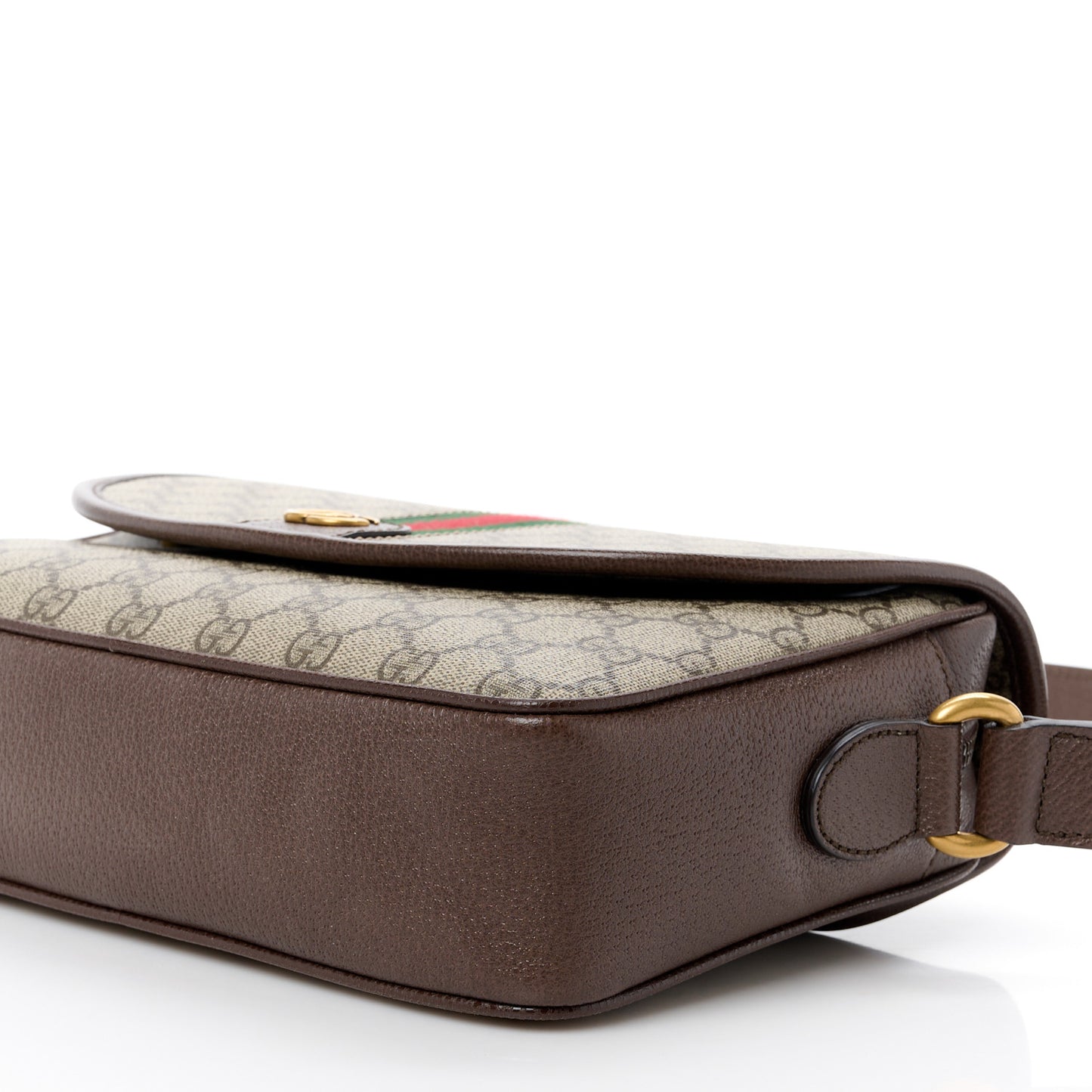 GG Supreme Monogram Web Small Ophidia Shoulder Bag Brown