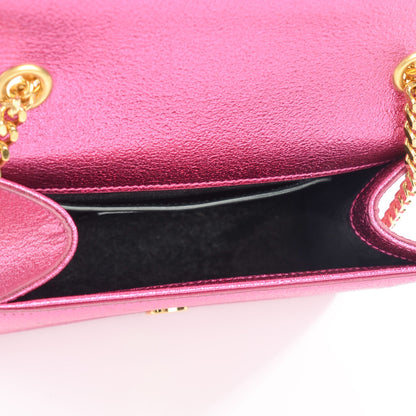 Saint Laurent Metallic Calfskin Small Classic Monogram Satchel Fuchsia 5 of 11