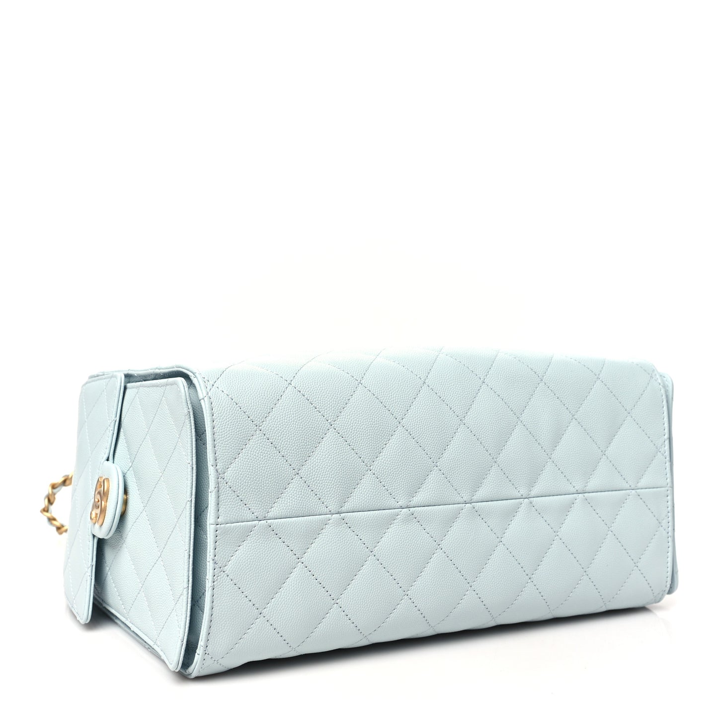 Caviar Quilted Medium Chanel 25 Handbag Light Blue