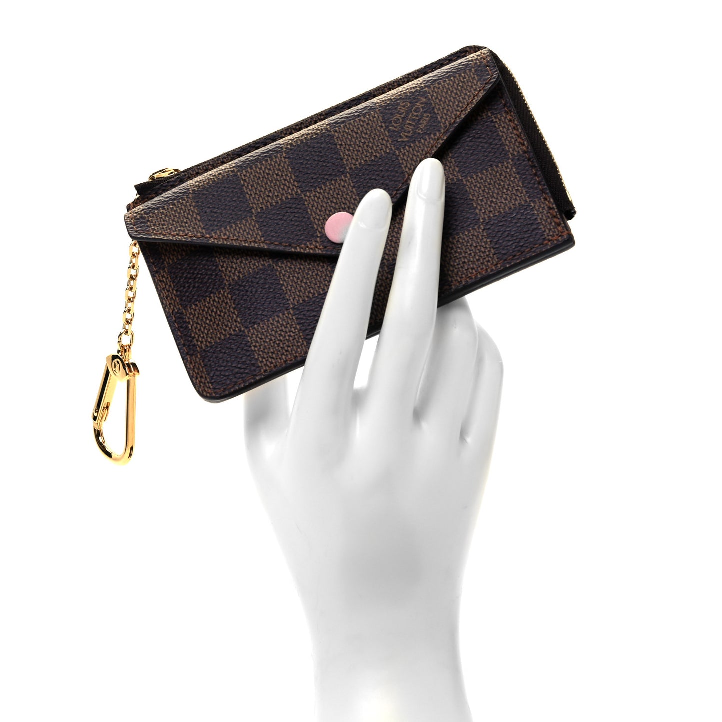 Damier Ebene Recto Verso Card Holder Rose Ballerine