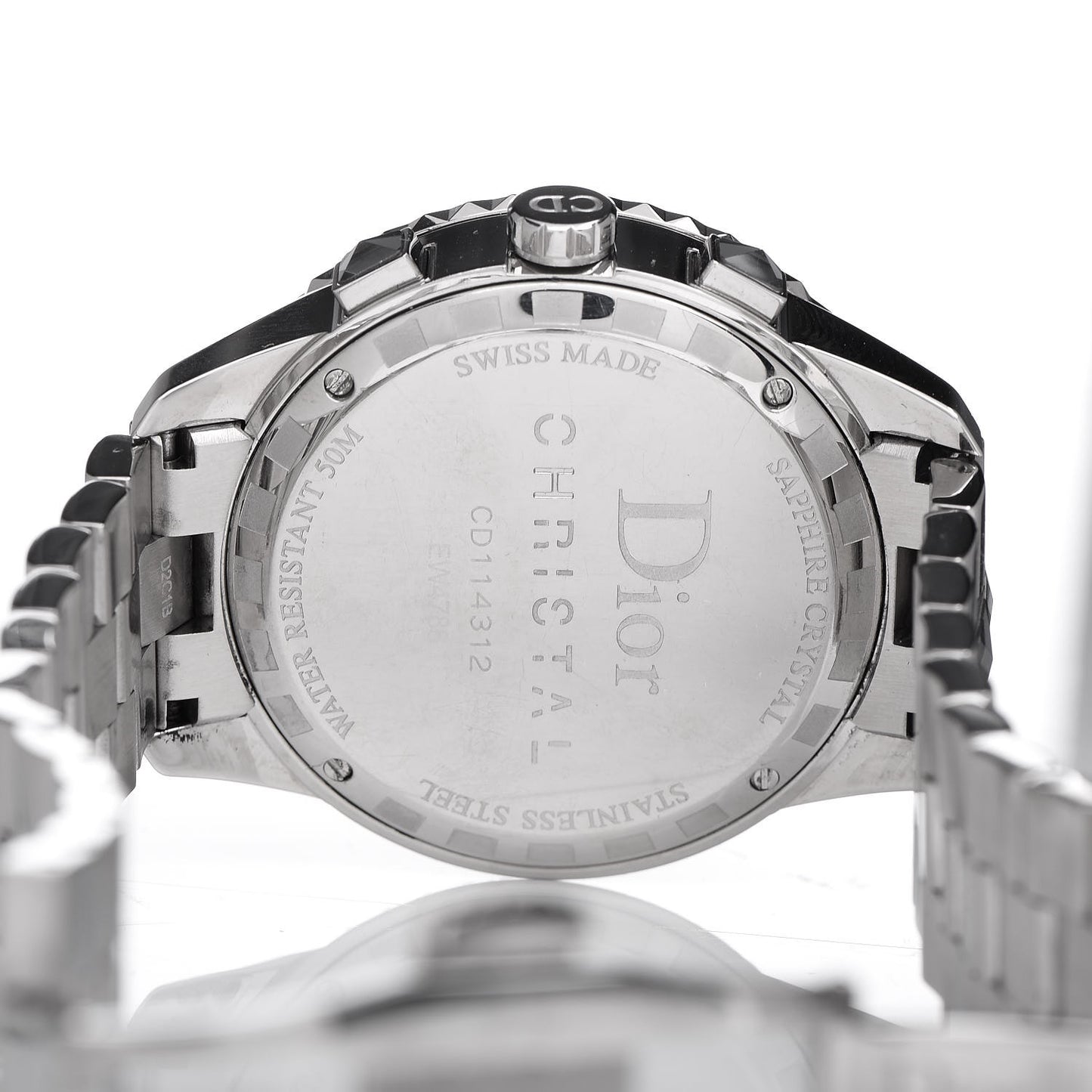 Stainless Steel Sapphire 38mm Christal Chronograph Quartz Watch Grey