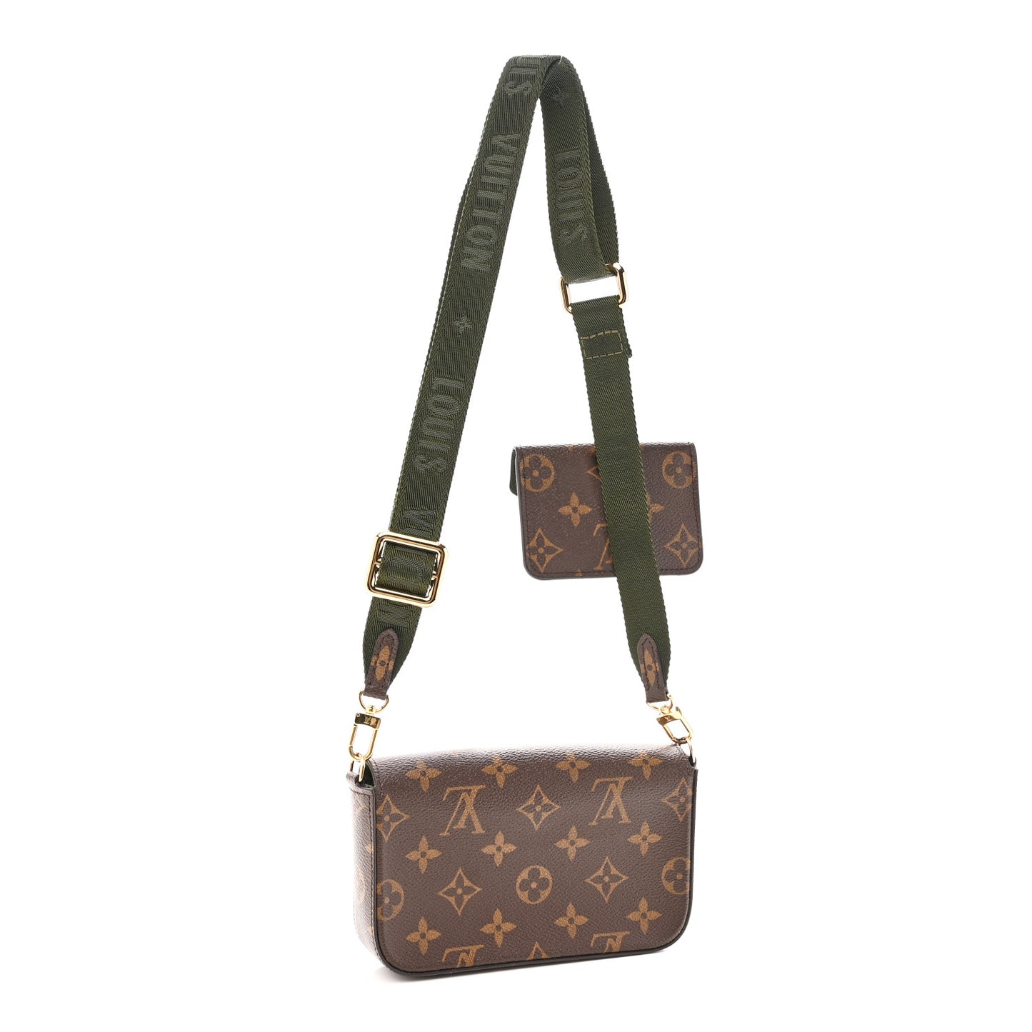 Monogram Felicie Strap & Go Kaki