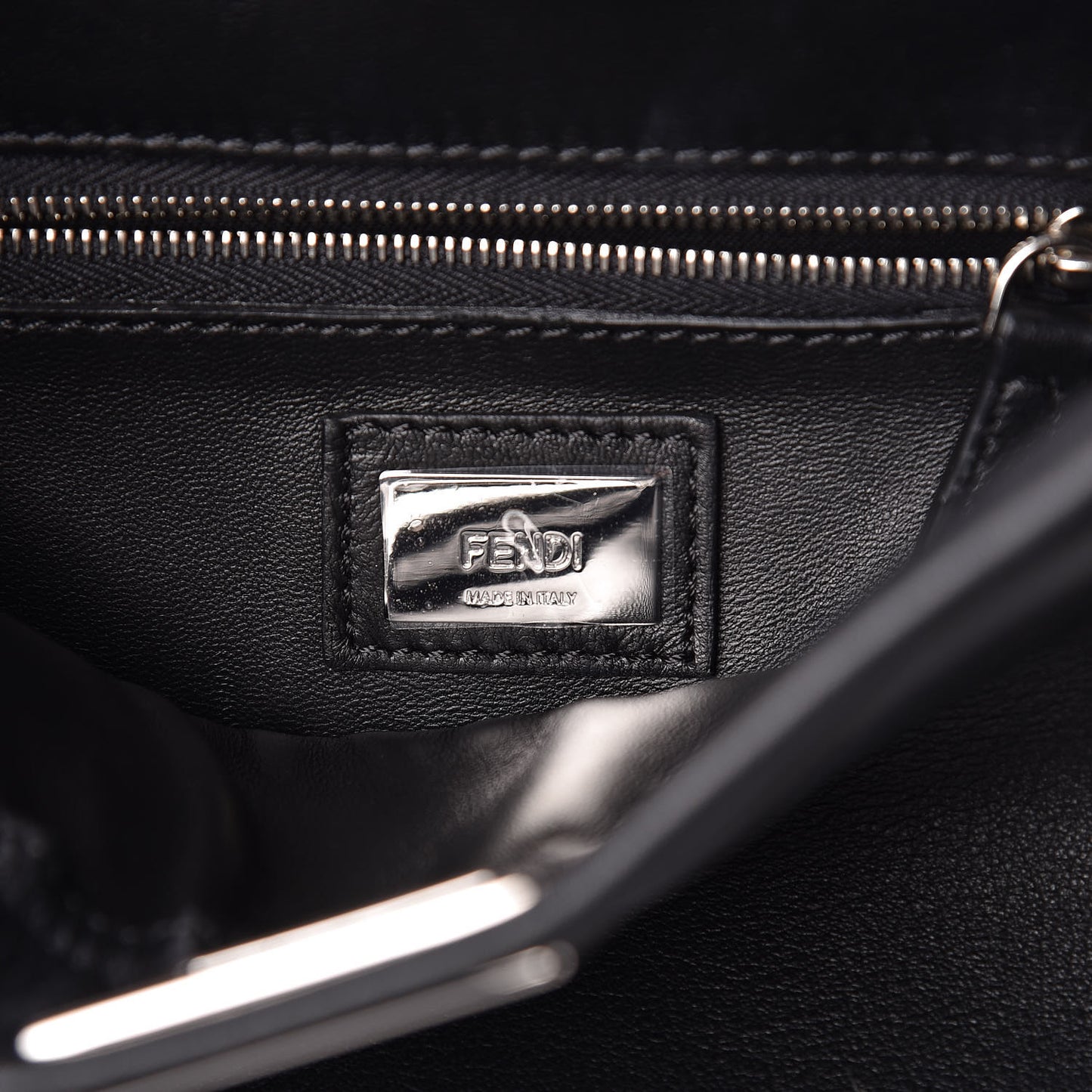 Vitello Seta Shiny Nappa Pearl Scallopped Studded Mini Peekaboo Iconic Satchel Black