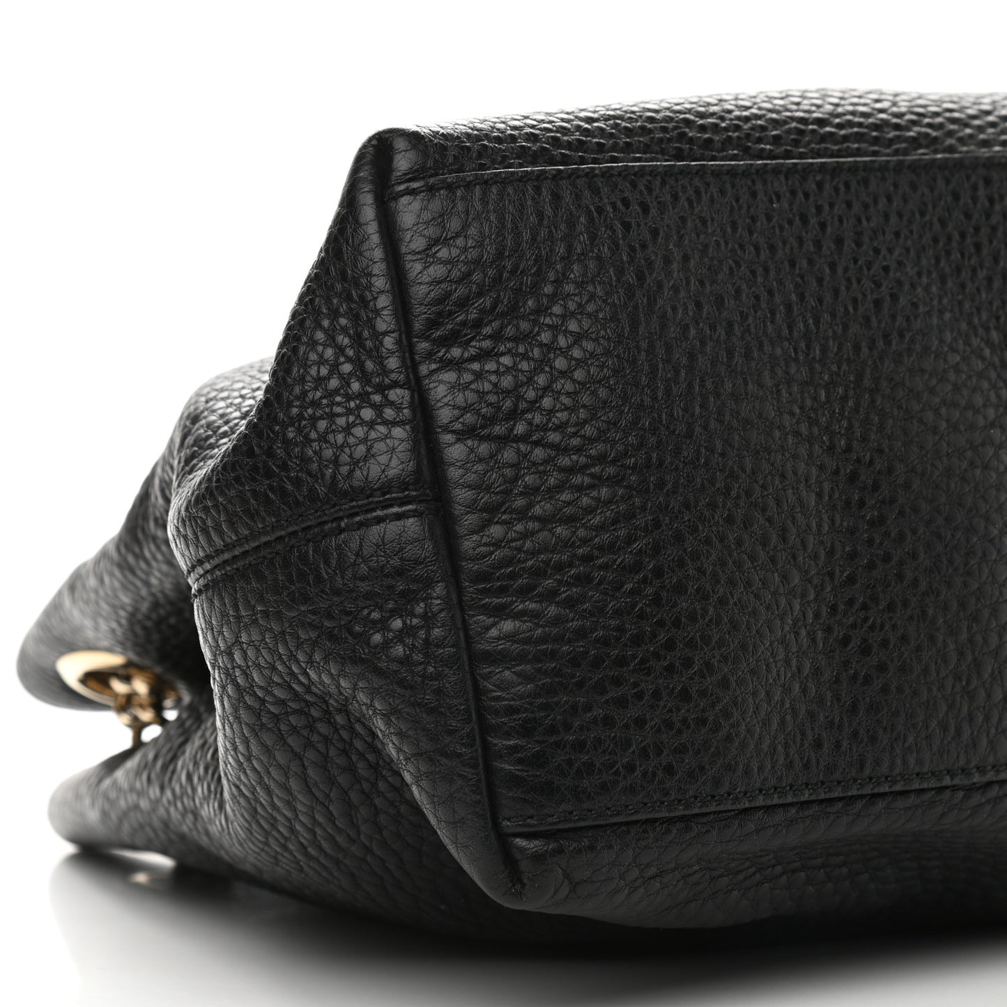 Pebbled Calfskin Medium Soho Chain Shoulder Bag Black