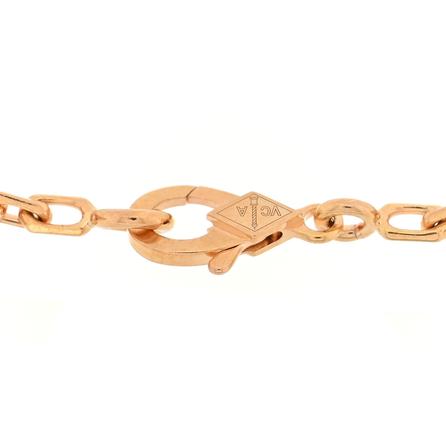 18K Rose Gold Carnelian 5 Motifs Guilloche Vintage Alhambra Bracelet