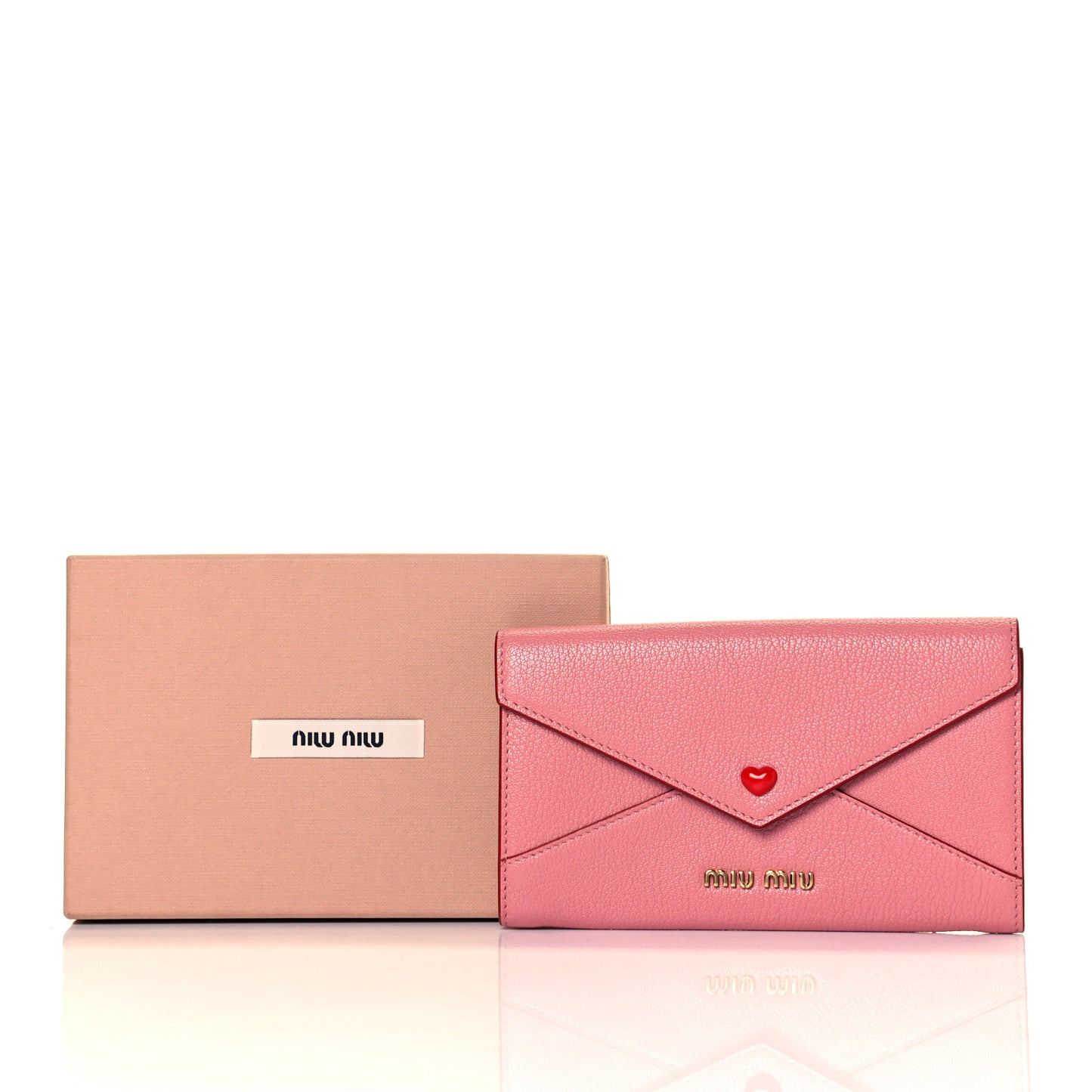 Goatskin Madras Love Envelope Wallet Rosa