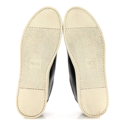 Fendi Vitello Lurex Rockoclick Slip On Sneakers 38 Black Gold 6 of 10