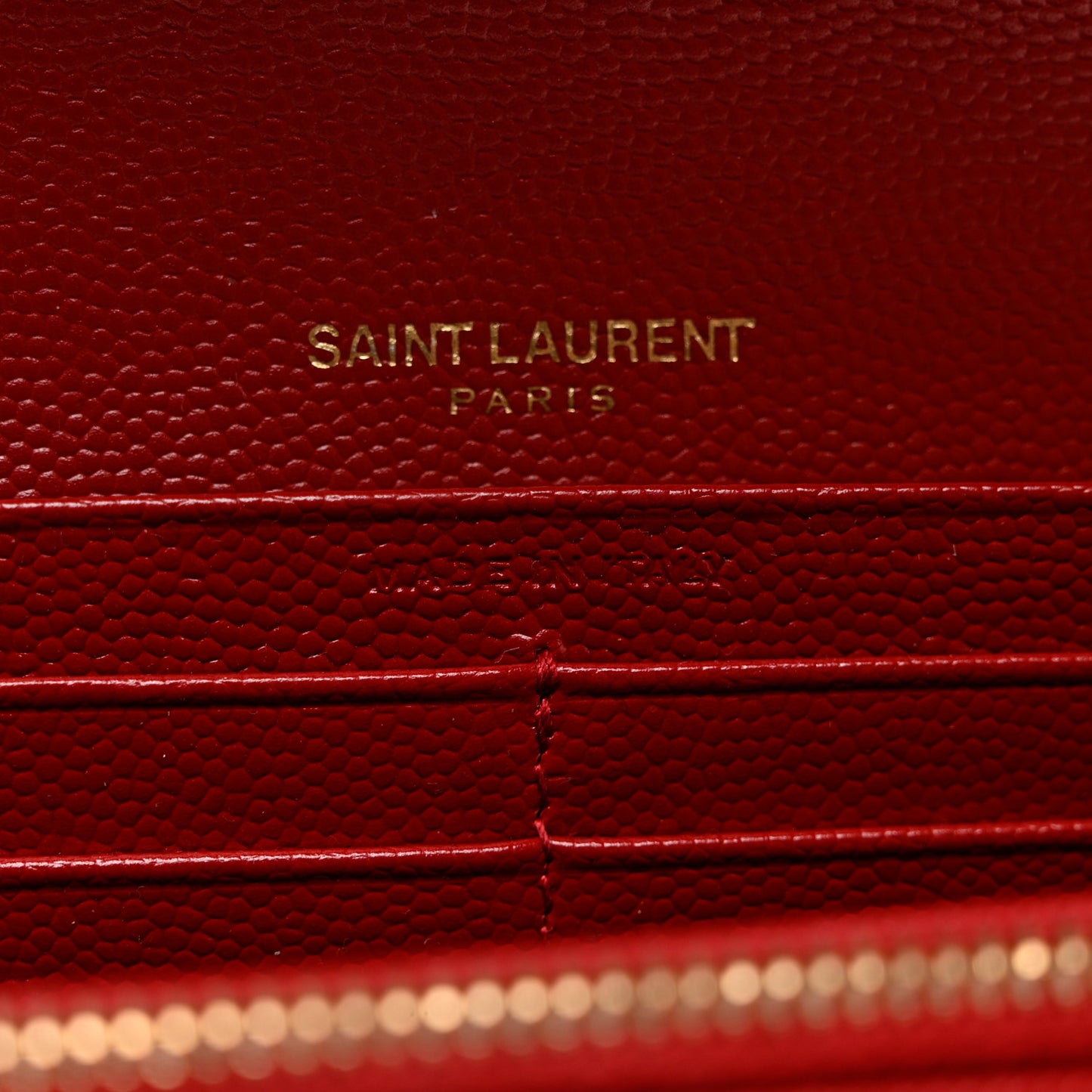 Grain De Poudre Matelasse Chevron Monogram Flap Wallet Red