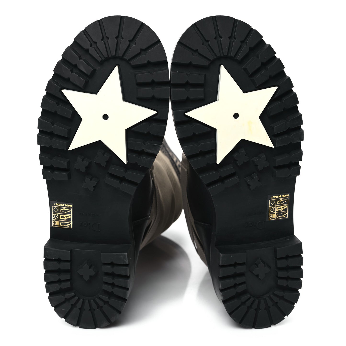 Technical Fabric Calfskin D-Major Boots 40 Taupe Black