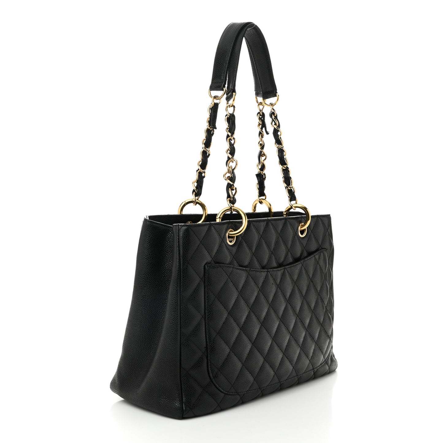 Caviar Quilted Grand Shopping Tote GST Black