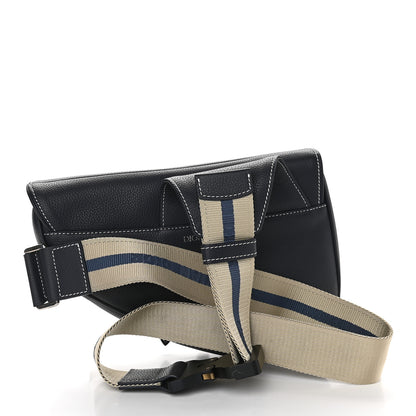 Christian Dior Grained Calfskin Kim Jones Saddle Bag Navy Blue 3 of 10